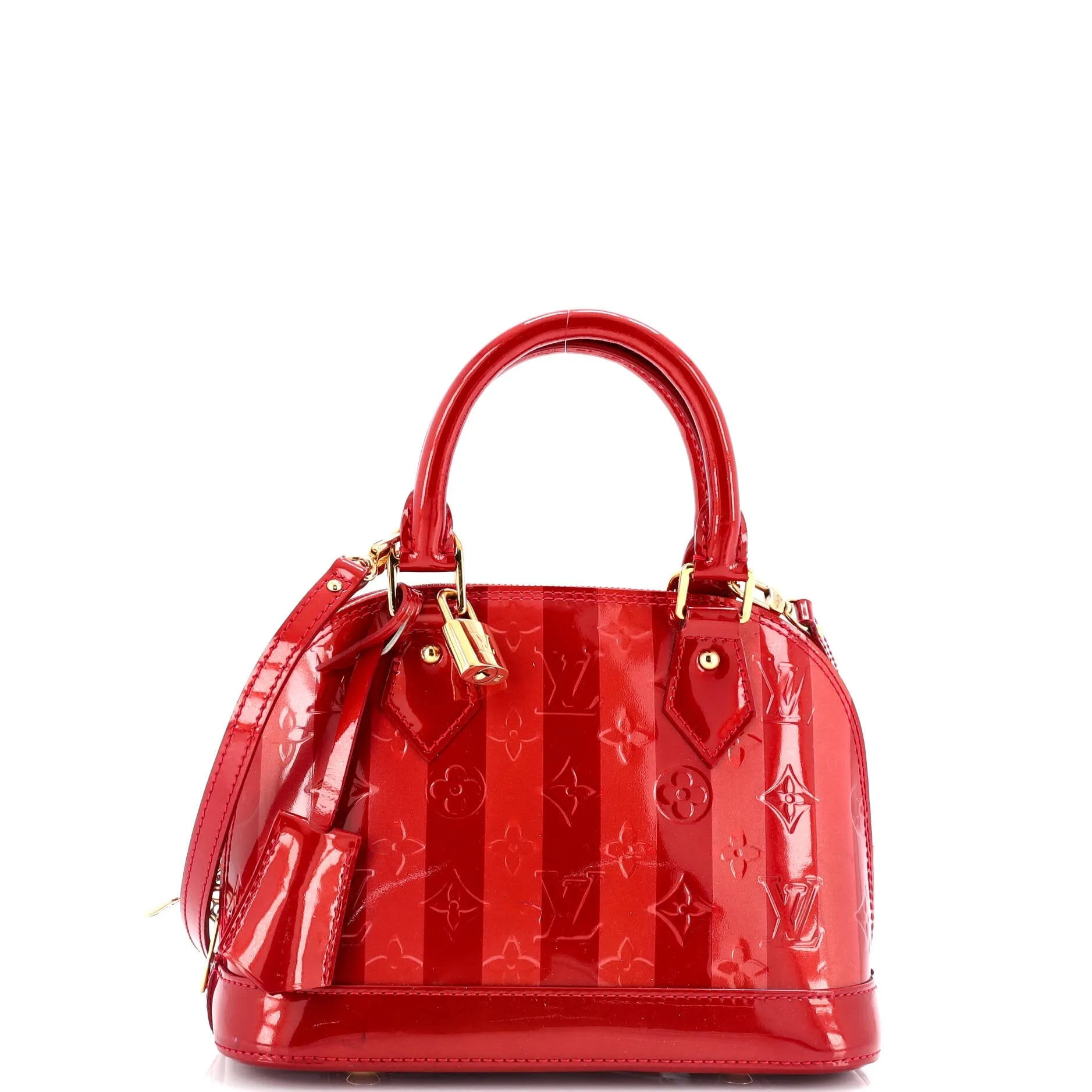 Alma Handbag Limited Edition Monogram Vernis Rayures BB