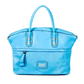 Blue Handbag with Laser-cut & Woven Detail  - OH-5020 BLUE