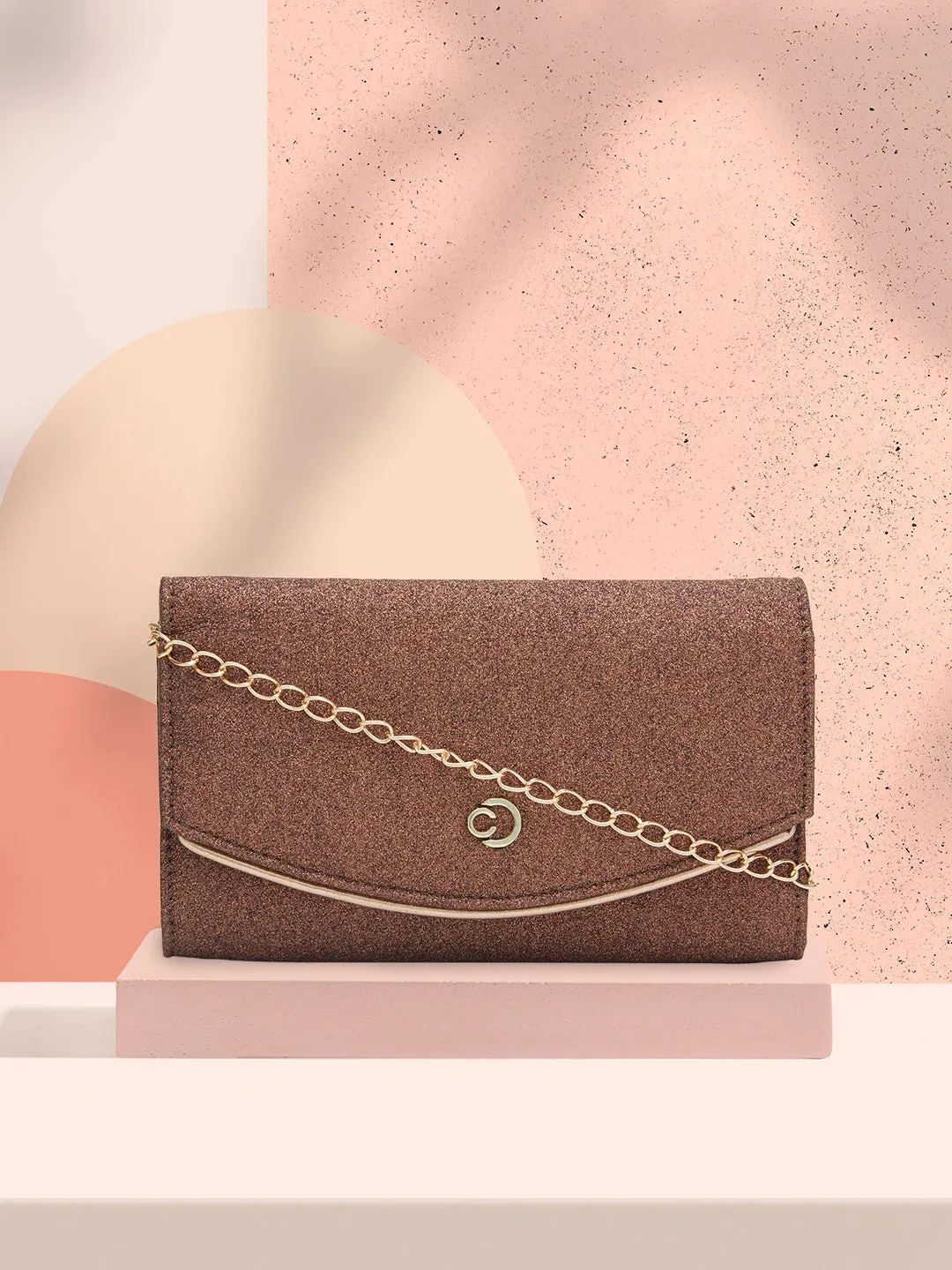 Caprese Junie Flapover Clutch Medium Copper