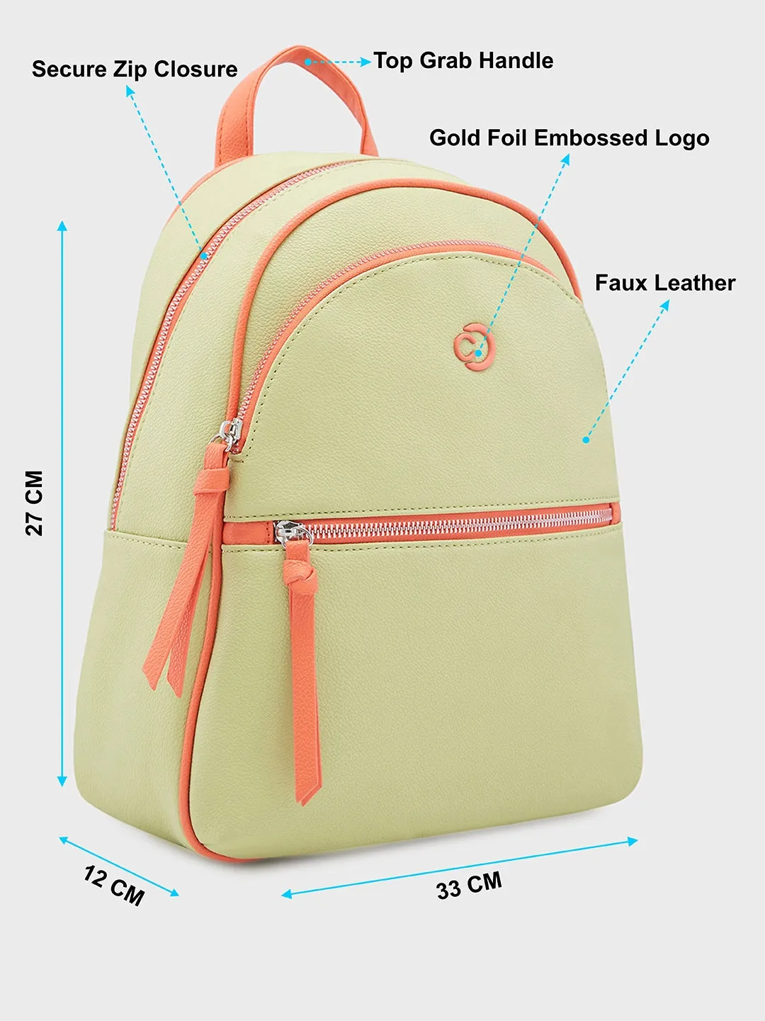 Caprese Mia Fashion Backpack Medium Pistachio