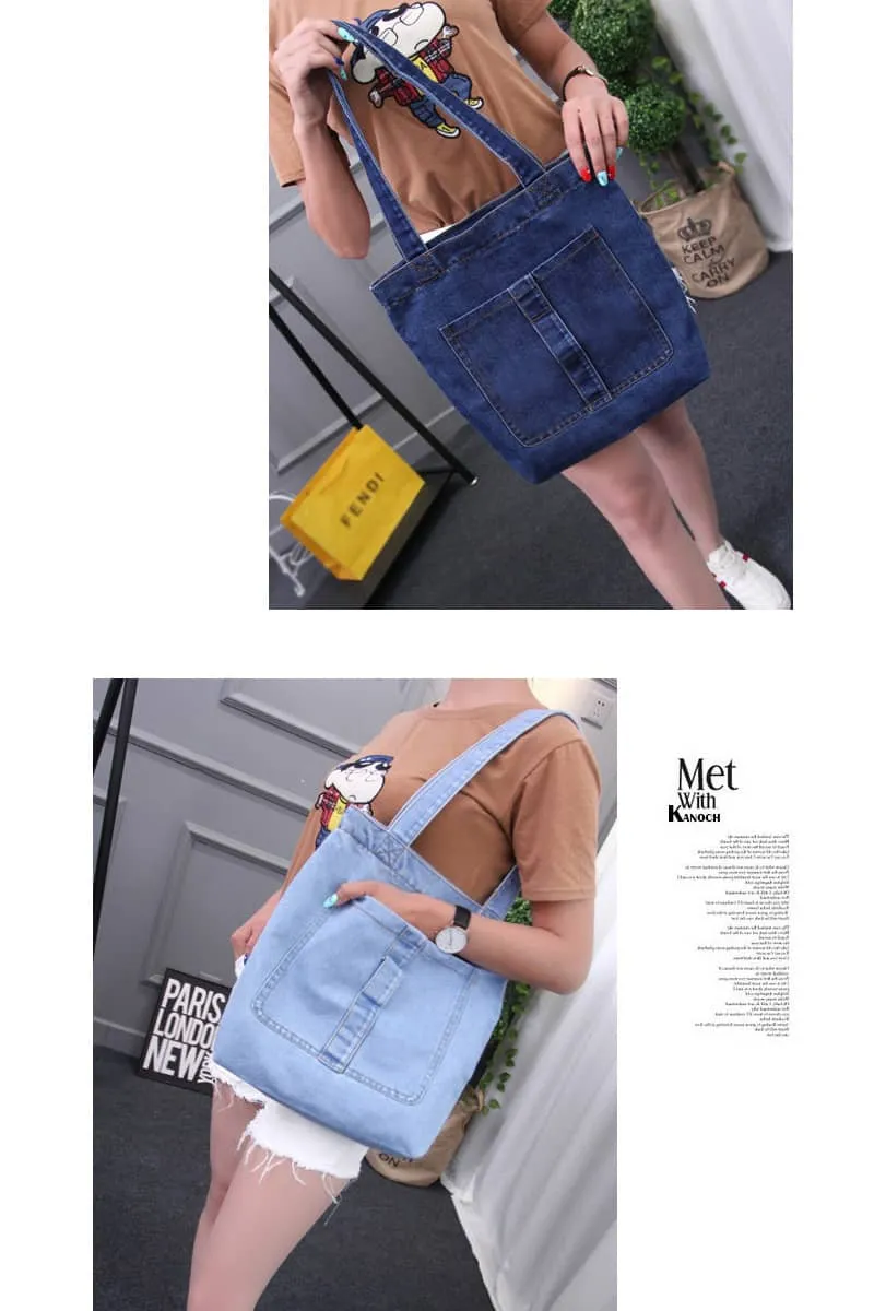 Casual street denim shoulder bag