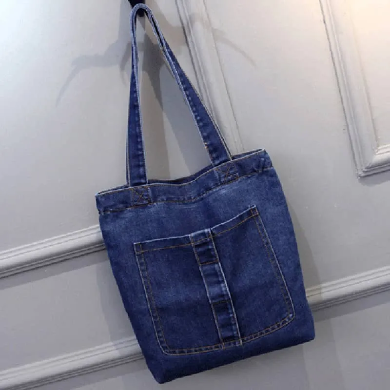 Casual street denim shoulder bag