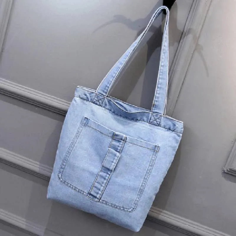 Casual street denim shoulder bag