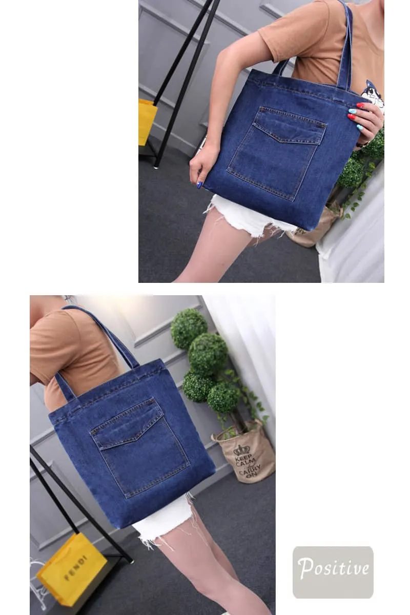 Casual street denim shoulder bag