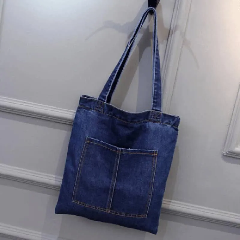 Casual street denim shoulder bag