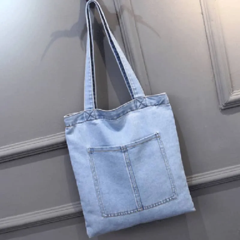 Casual street denim shoulder bag