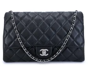 Chanel Black Caviar Clutch with Chain Timeless Flap Bag SHW 2012