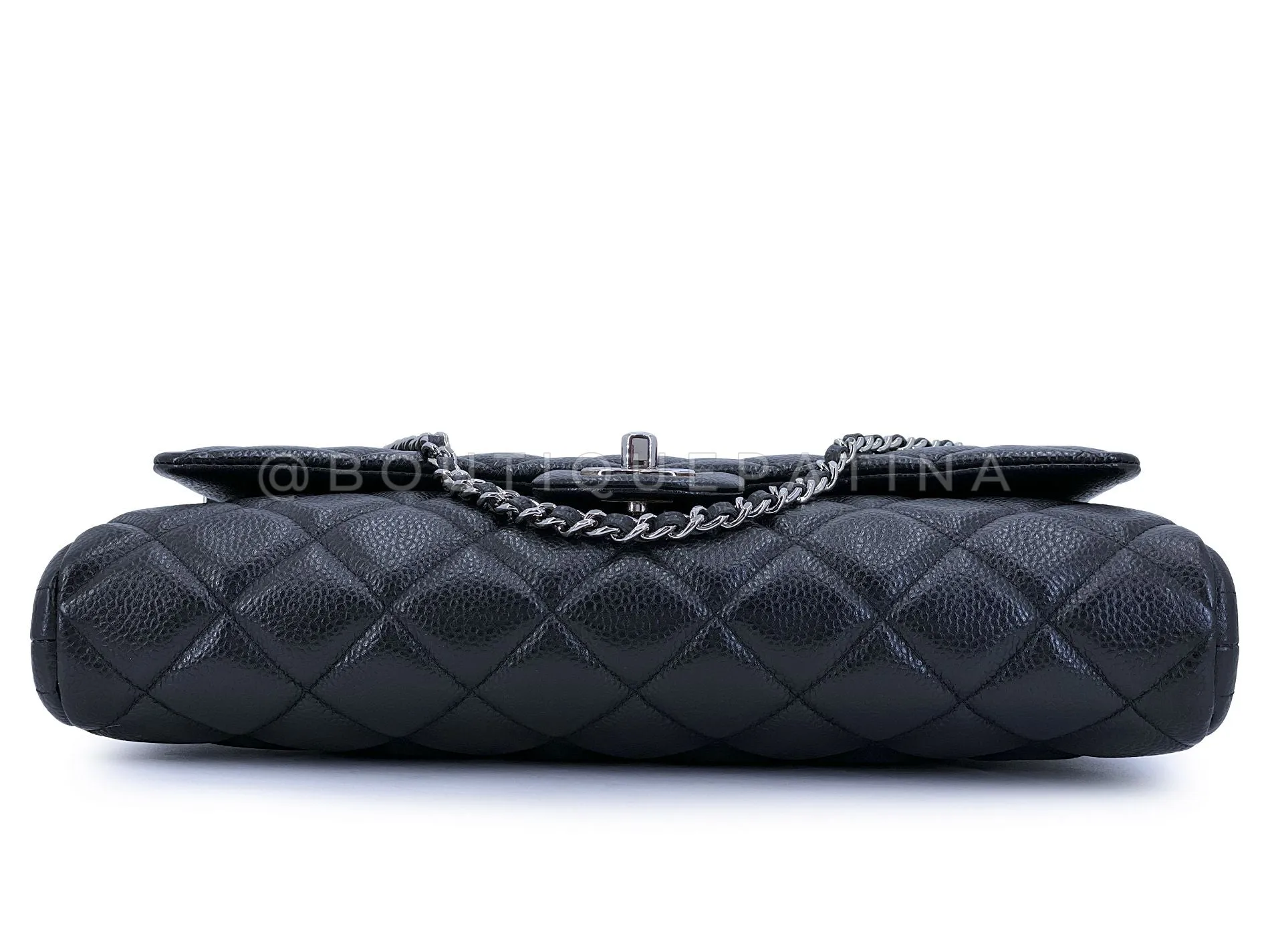 Chanel Black Caviar Clutch with Chain Timeless Flap Bag SHW 2012