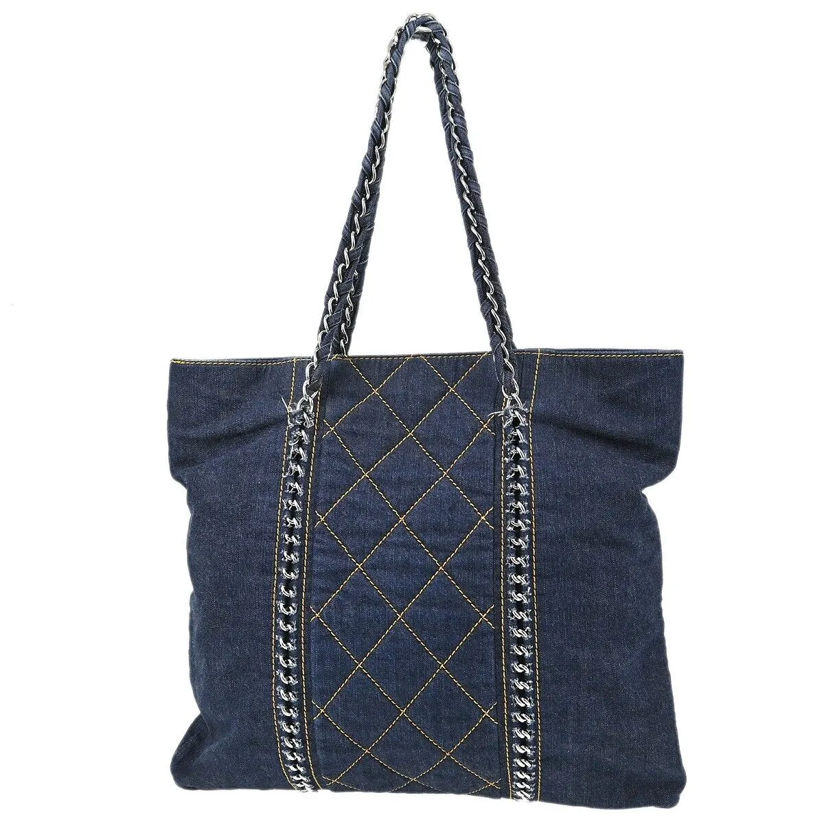 Chanel Blue Denim Luxury Line Tote