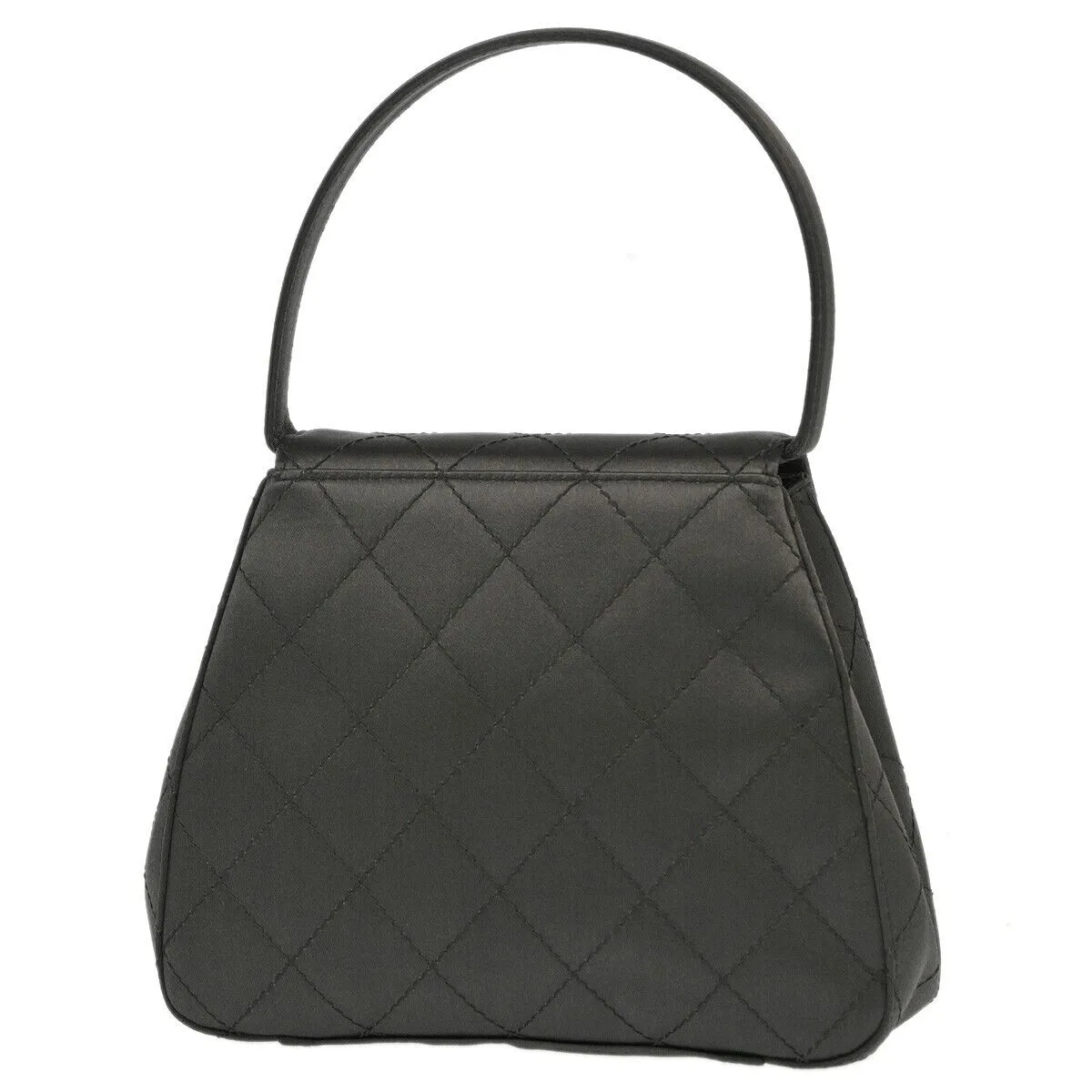 Chanel Gray Satin Handbag