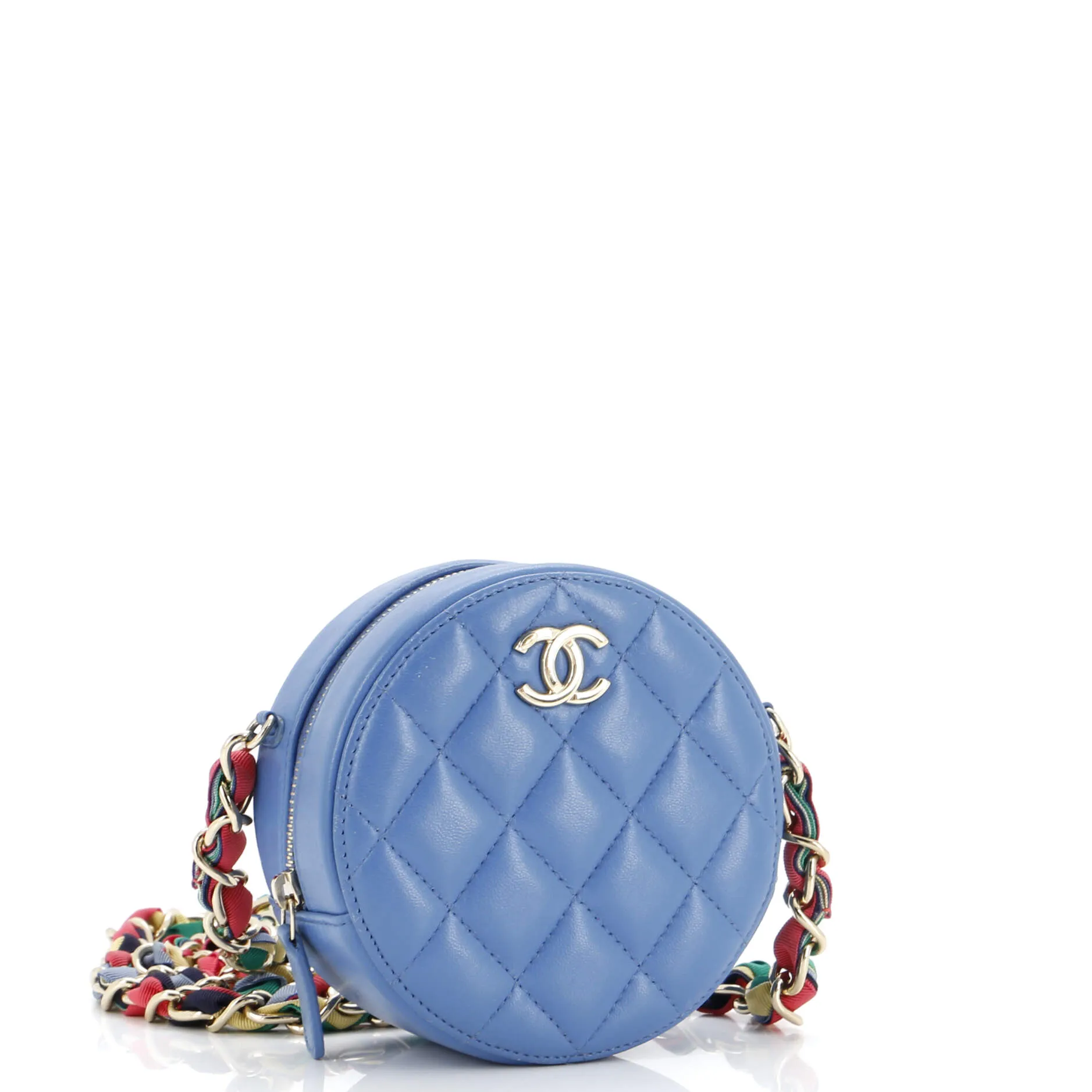 Chanel Ribbon Round Clutch With Chain