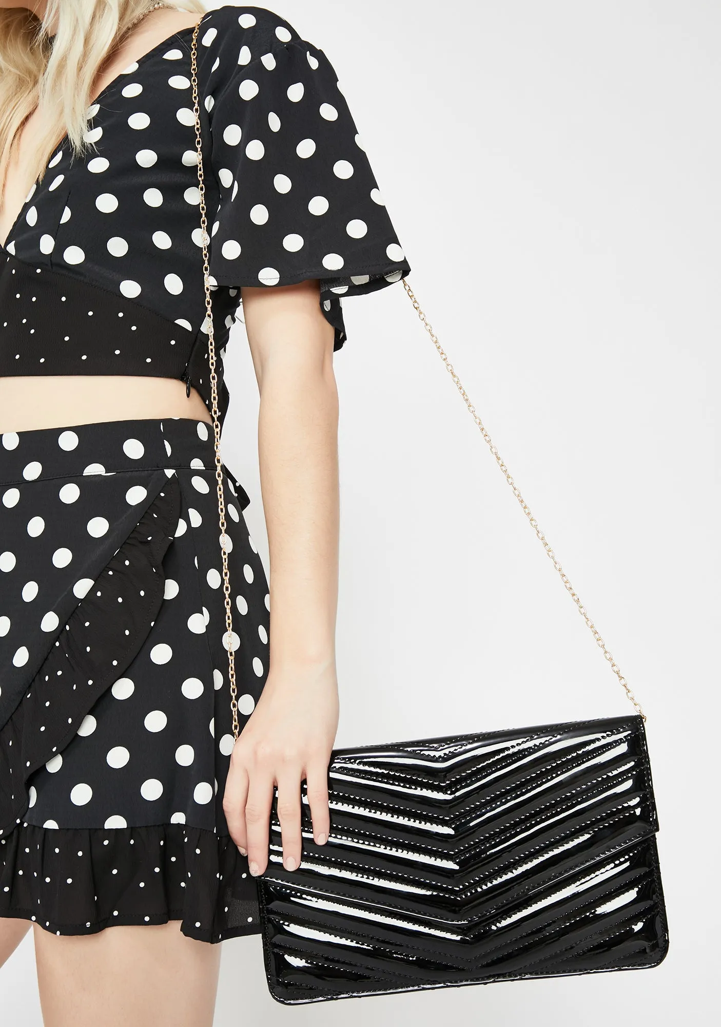 Chic Vibes Only Patent Clutch