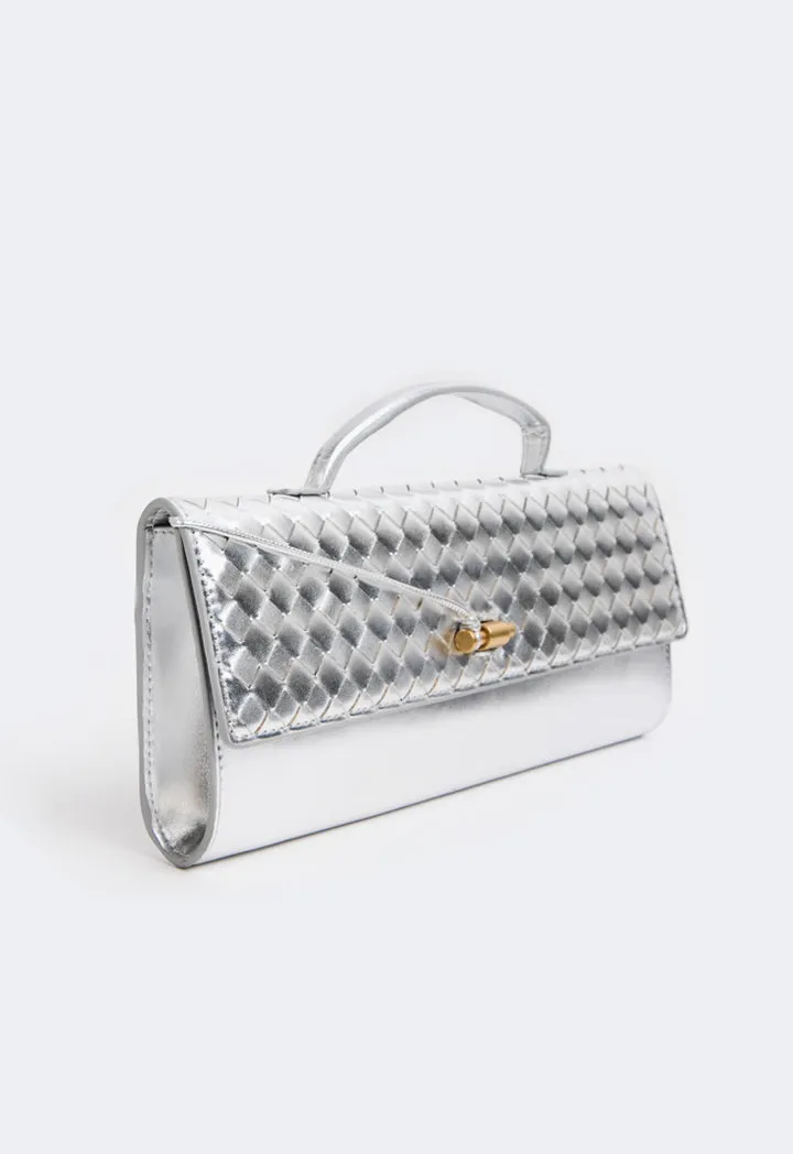 Choice Top Handle Long Clutch Silver