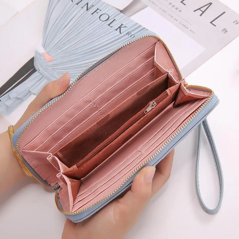 Elegant Crown Embroidered Clutch Wallet for Women