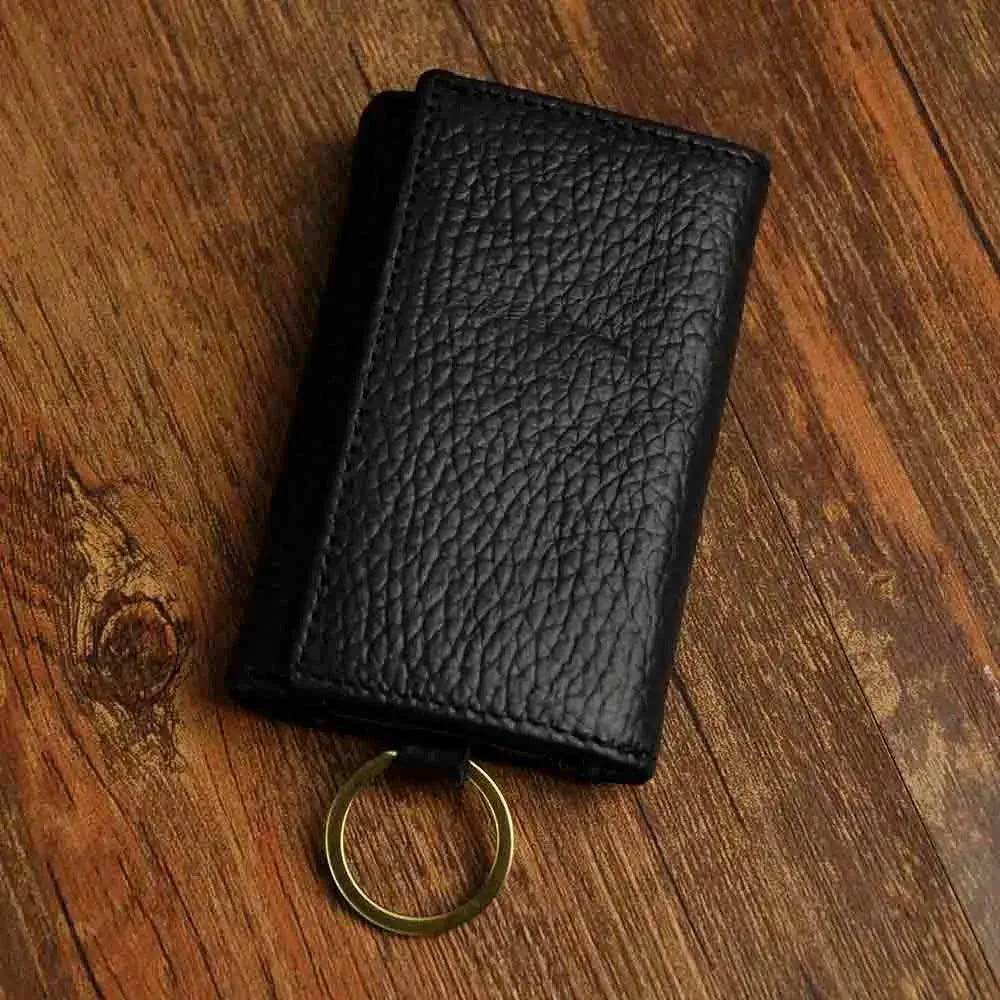 Elegant Leather Men's Multifunctional Wallet Set with Key Organizer and Remote Holder