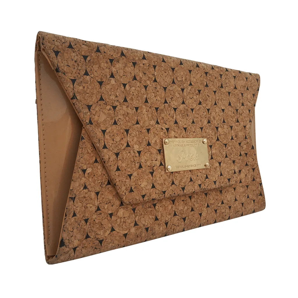 Emma Black Envelope Cork Clutch