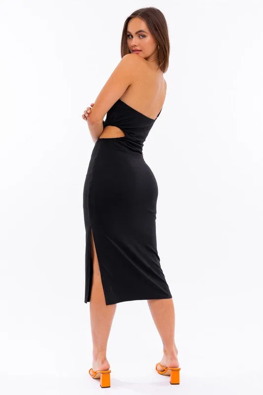 IN THE STARS One Shoulder Midi Dress