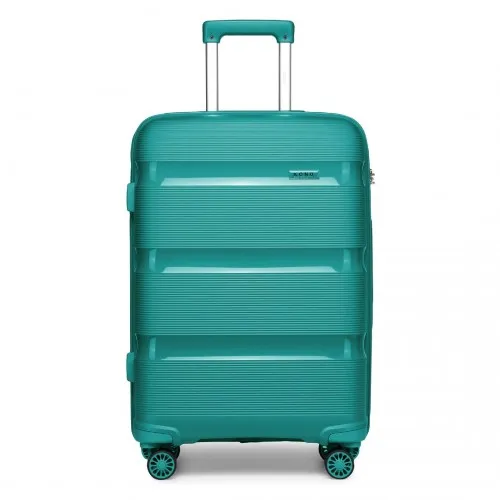 Kono 28-Inch Bright Hard Shell PP Suitcase - Classic Collection - Blue/Green Travel Luggage