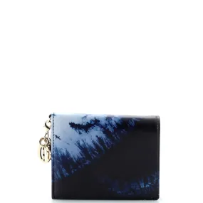 Lady Dior Flap Wallet Printed Leather Mini