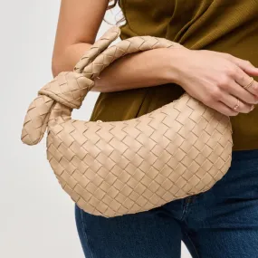 Lizbeth Woven Knot Clutch-Natural