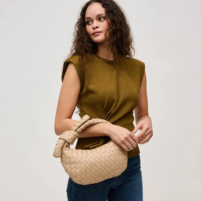 Lizbeth Woven Knot Clutch-Natural