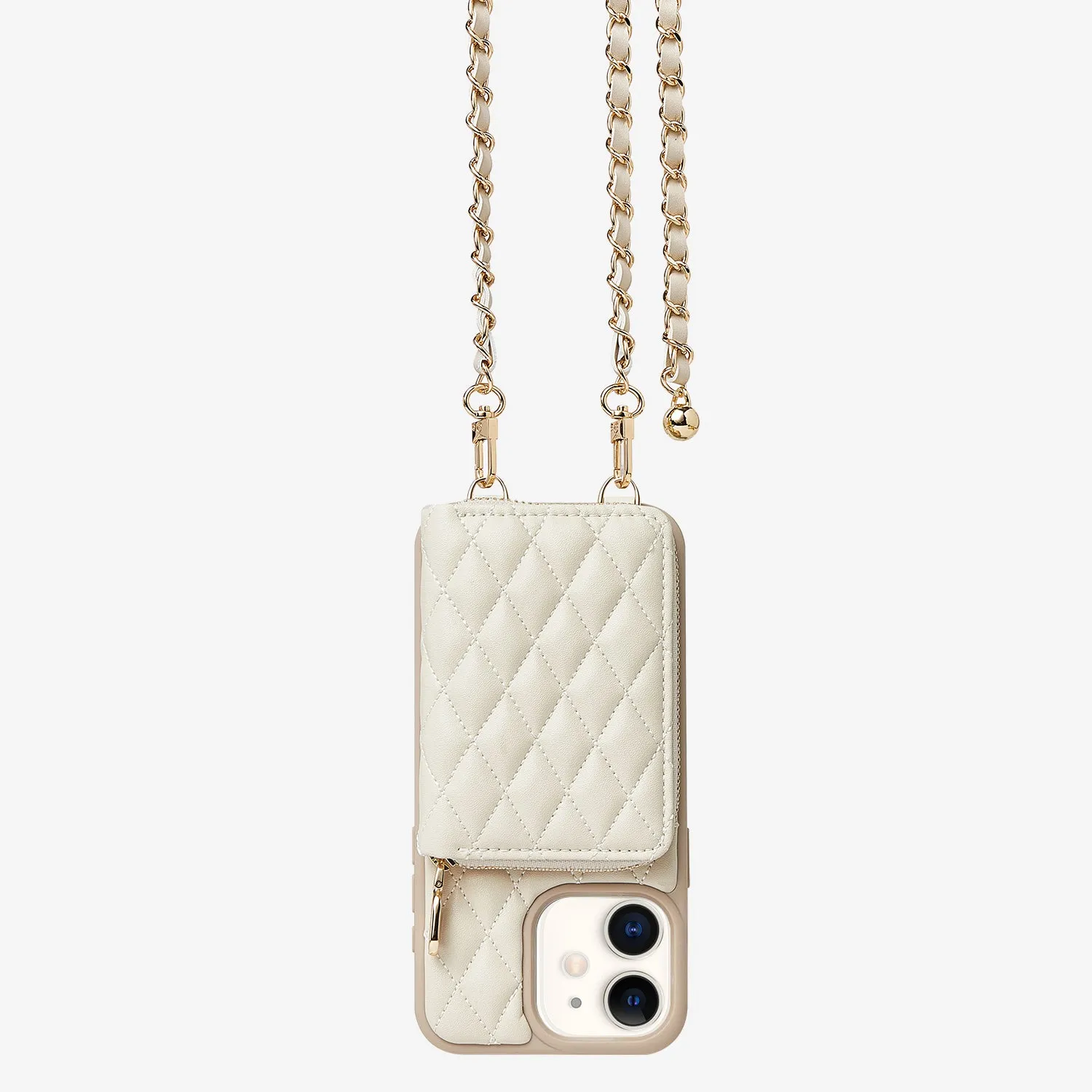 LuxeCharm- Argyle Phone Case with Adjustable Chain Strap