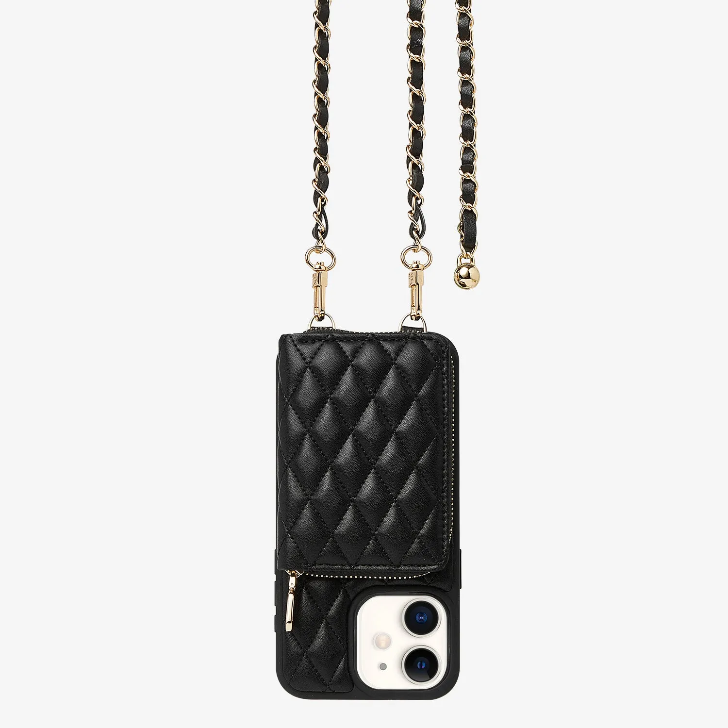 LuxeCharm- Argyle Phone Case with Adjustable Chain Strap