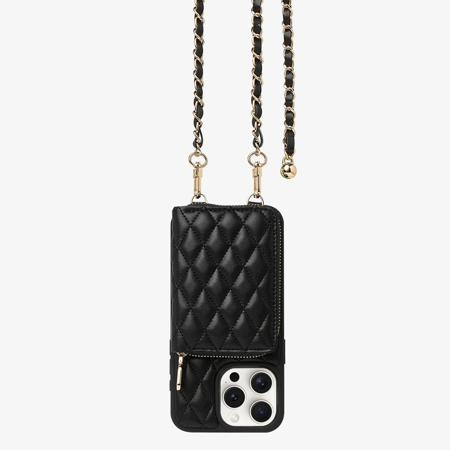 LuxeCharm- Argyle Phone Case with Adjustable Chain Strap