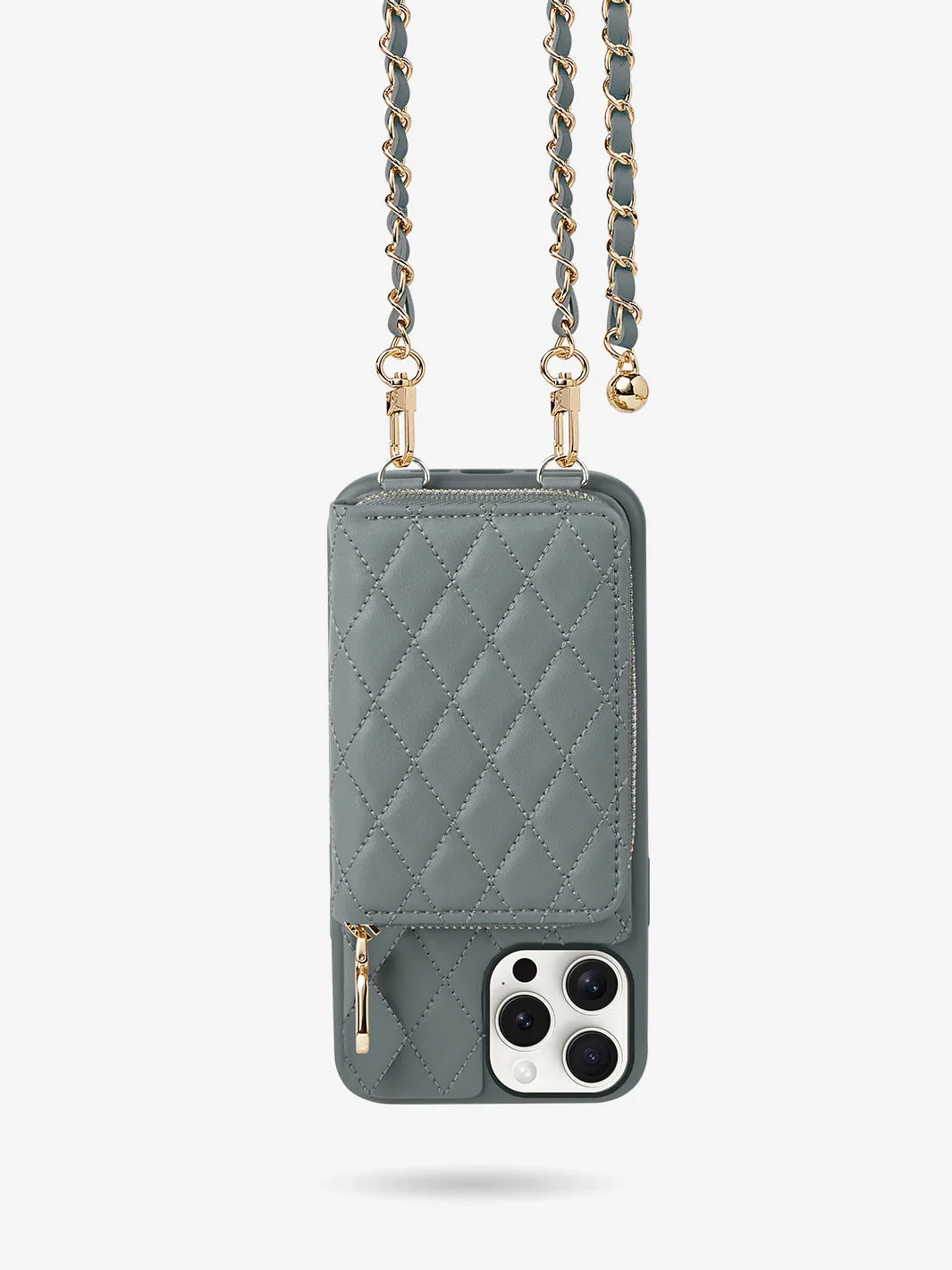 LuxeCharm- Argyle Phone Case with Adjustable Chain Strap