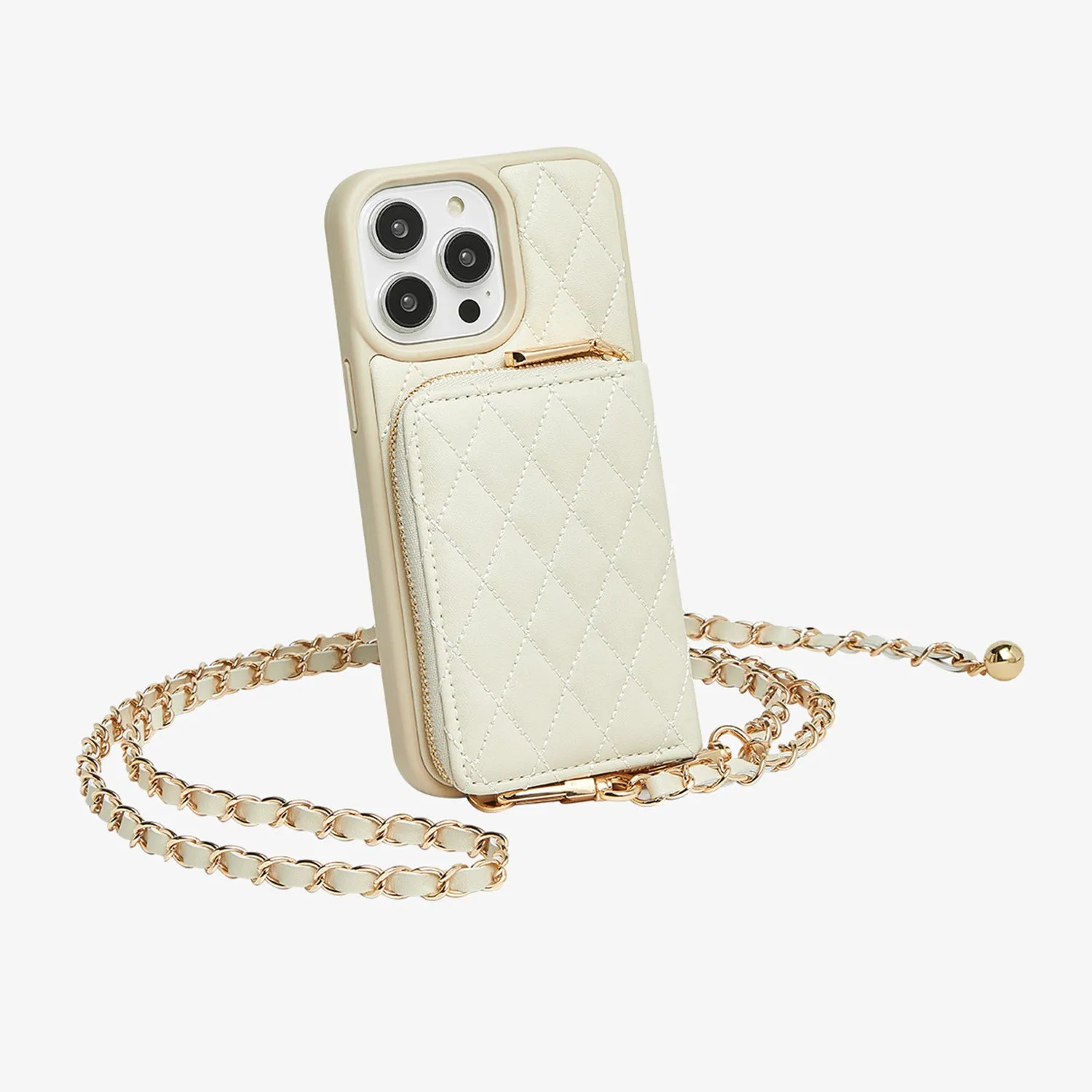 LuxeCharm- Argyle Phone Case with Adjustable Chain Strap