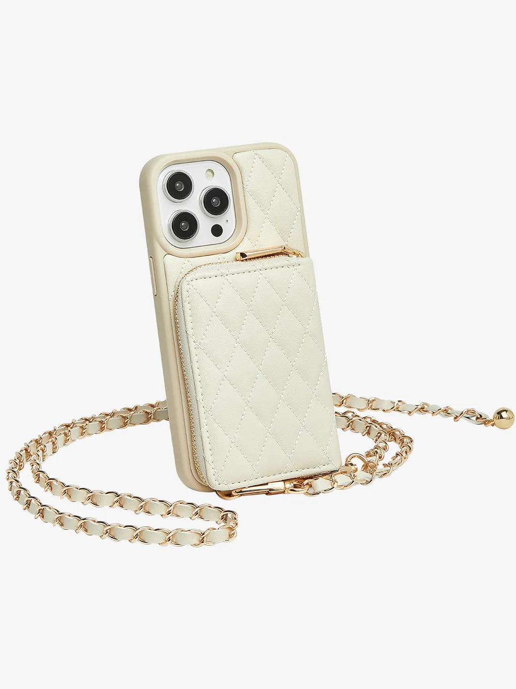 LuxeCharm- Argyle Phone Case with Adjustable Chain Strap