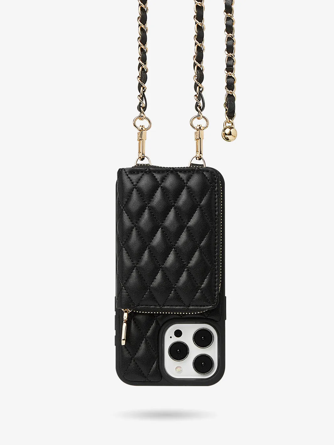 LuxeCharm- Argyle Phone Case with Adjustable Chain Strap