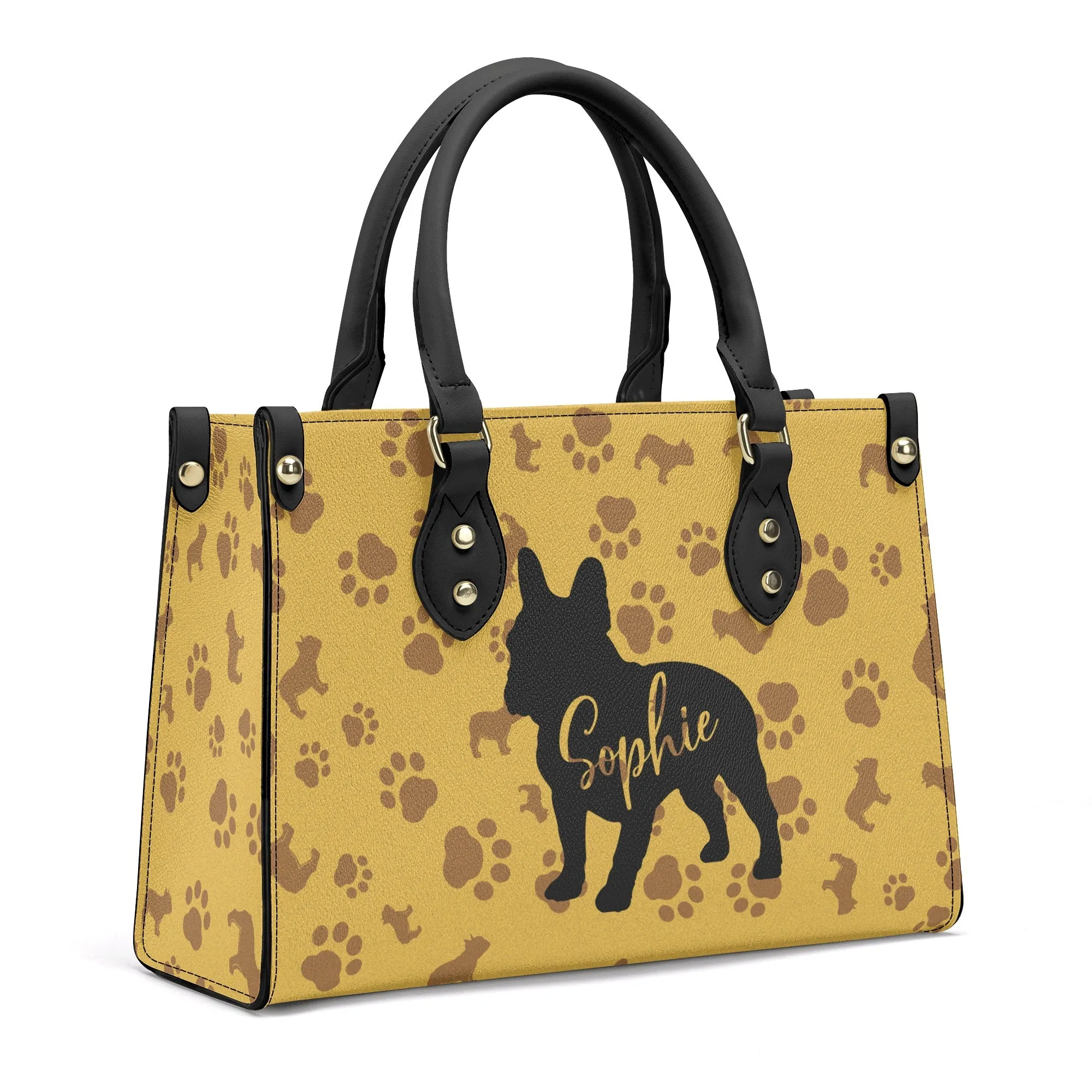 Luxury Women Handbag with Frenchie name (personalized)