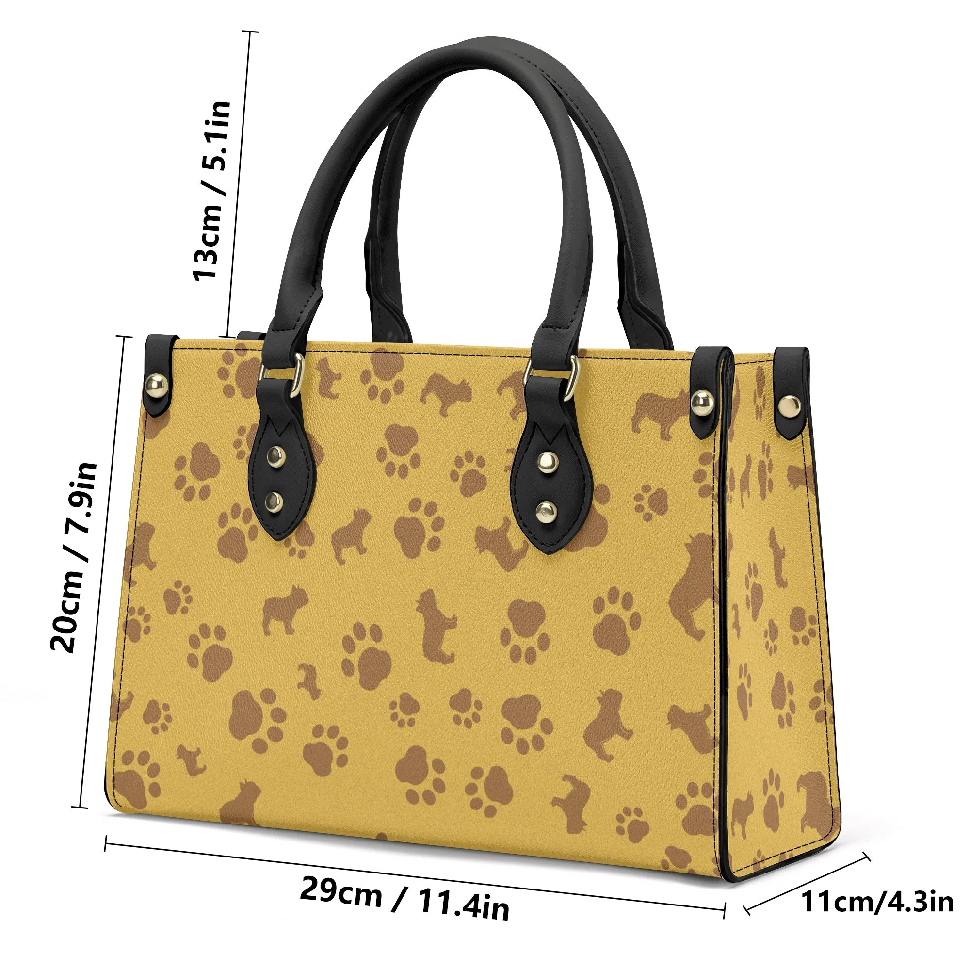 Luxury Women Handbag with Frenchie name (personalized)