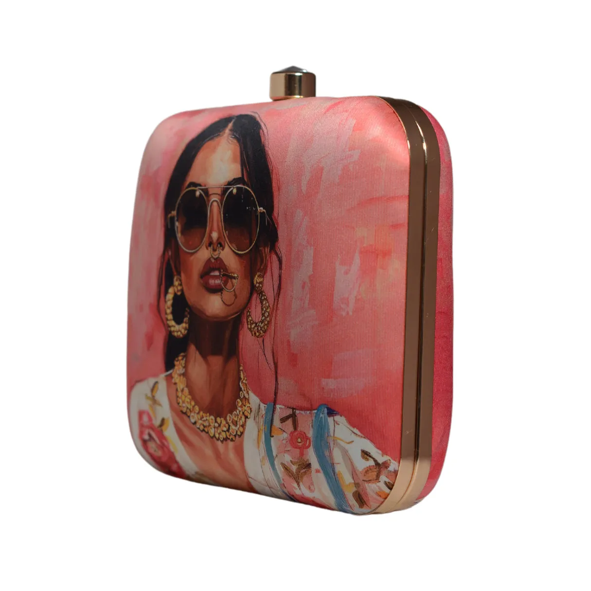 Modern Muse Woman Portrait Clutch