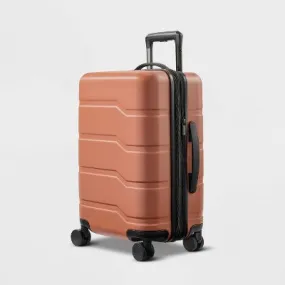 New - Hardside Carry On Suitcase Amber Brown - Open Story