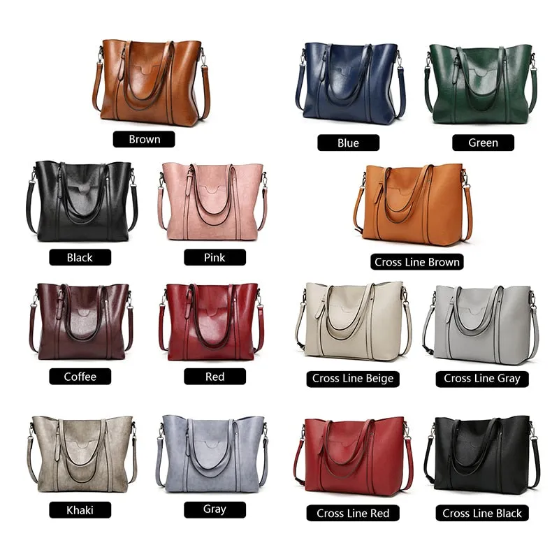 Oil wax Women's Leather Handbags