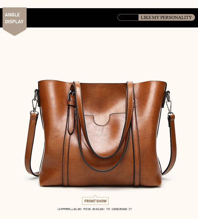 Oil wax Women's Leather Handbags