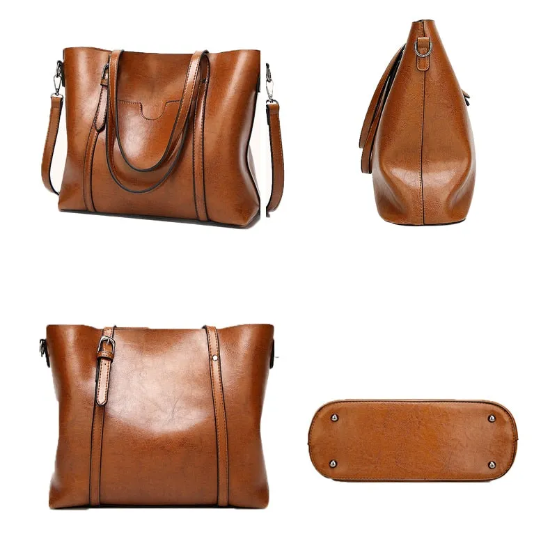 Oil wax Women's Leather Handbags