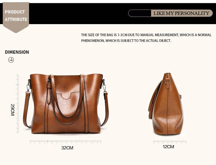 Oil wax Women's Leather Handbags