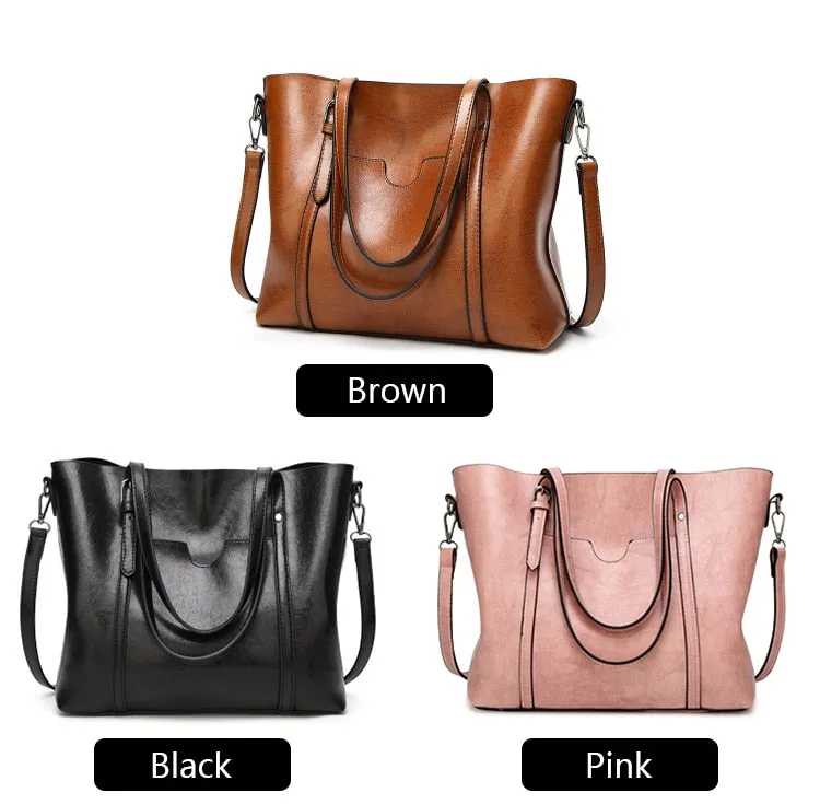 Oil wax Women's Leather Handbags