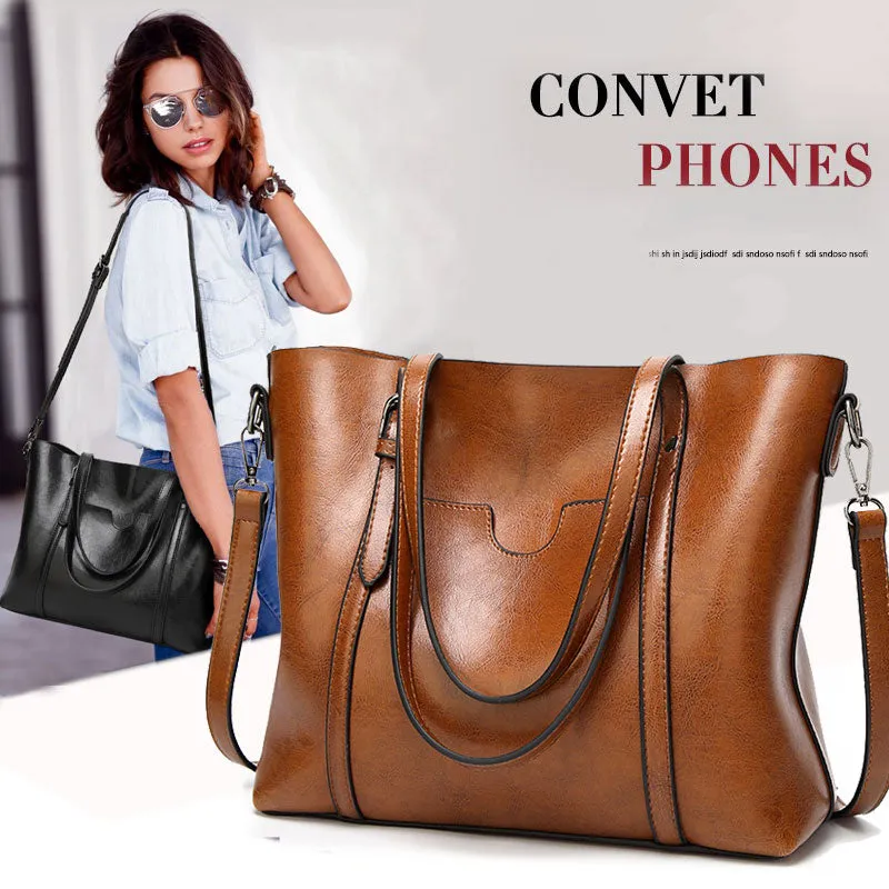 Oil wax Women's Leather Handbags