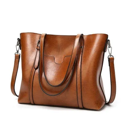 Oil wax Women's Leather Handbags