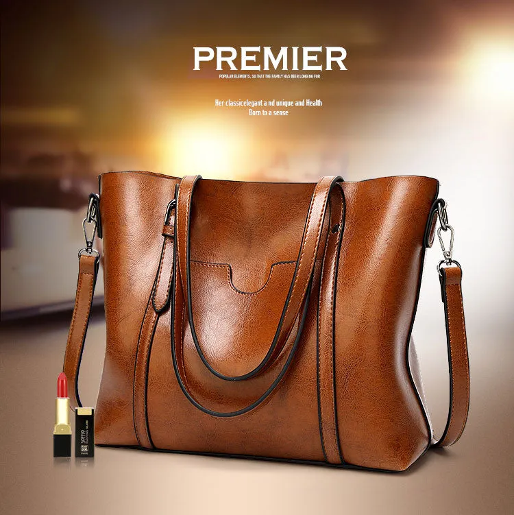 Oil wax Women's Leather Handbags