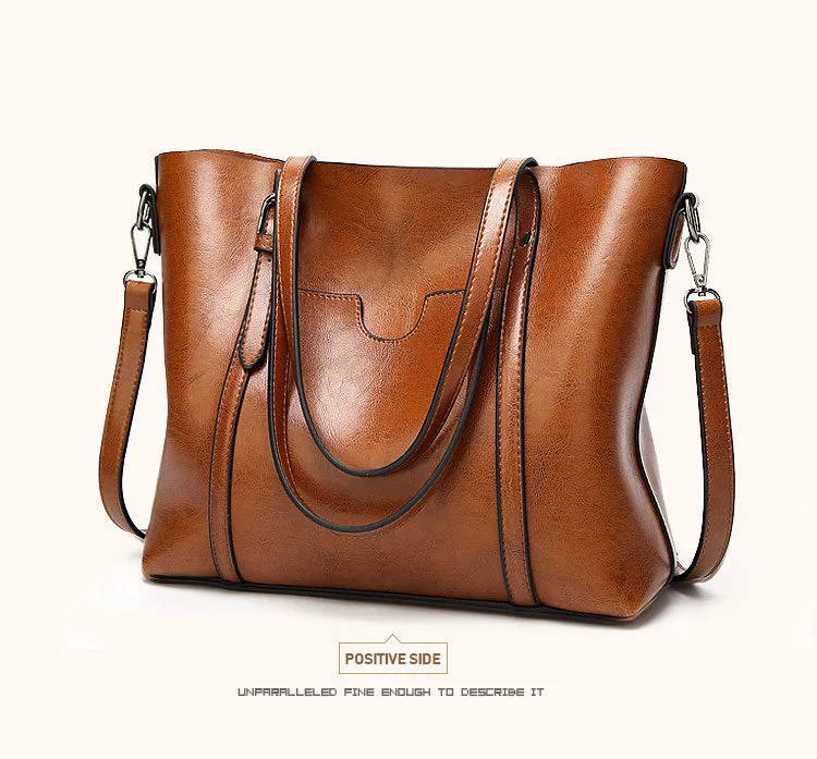 Oil wax Women's Leather Handbags