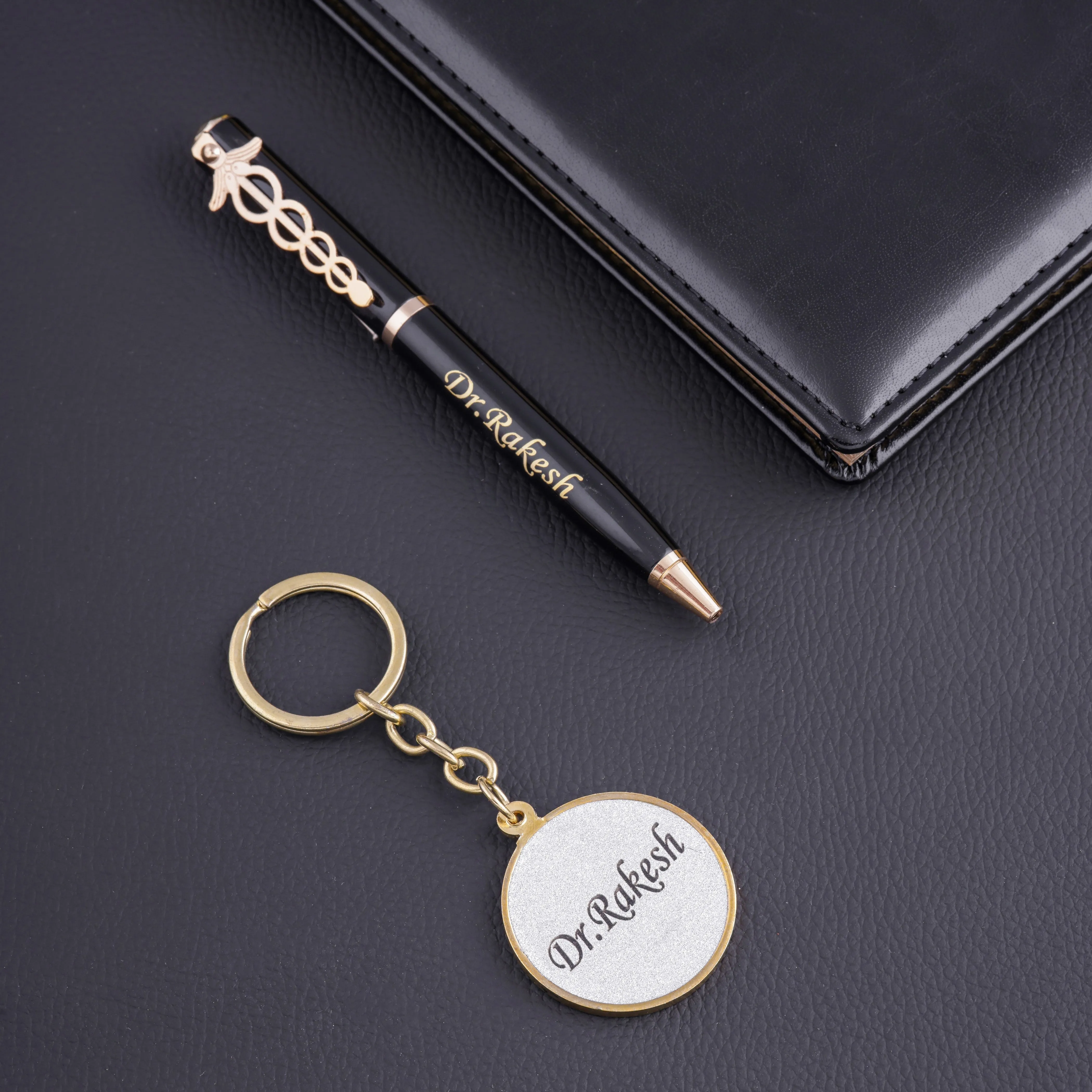 Personalized pen and keychain gift set for doctor