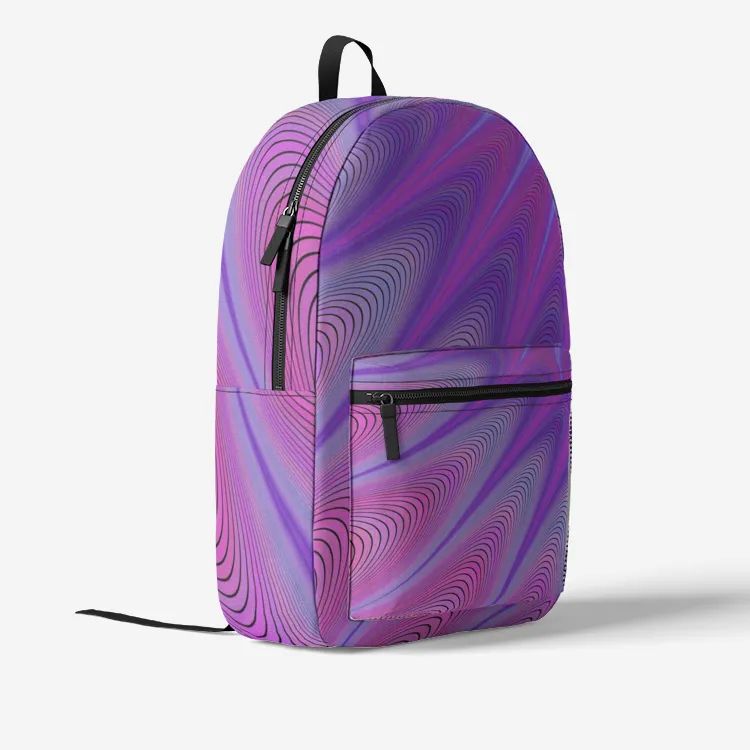 Psychedelic Purple-wawes Colorful Print Trendy Backpack