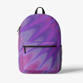 Psychedelic Purple-wawes Colorful Print Trendy Backpack