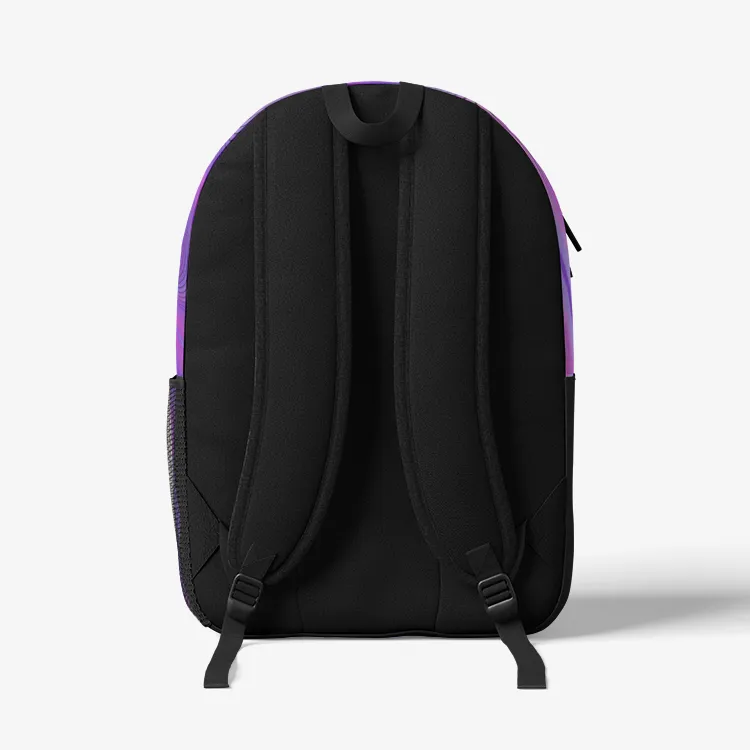 Psychedelic Purple-wawes Colorful Print Trendy Backpack