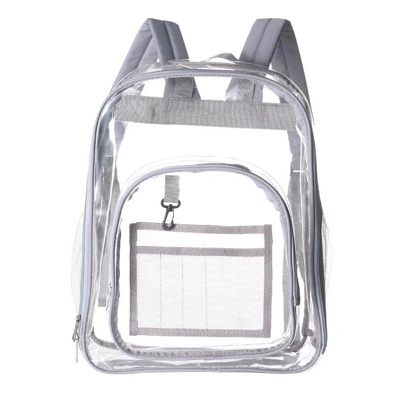 Pvc Solid Color Fashion Transparent Square Functional Backpack